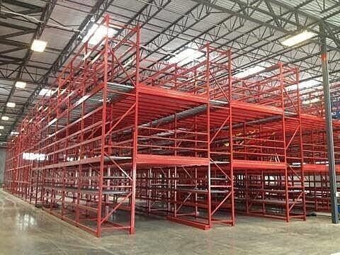warehouse new red racks